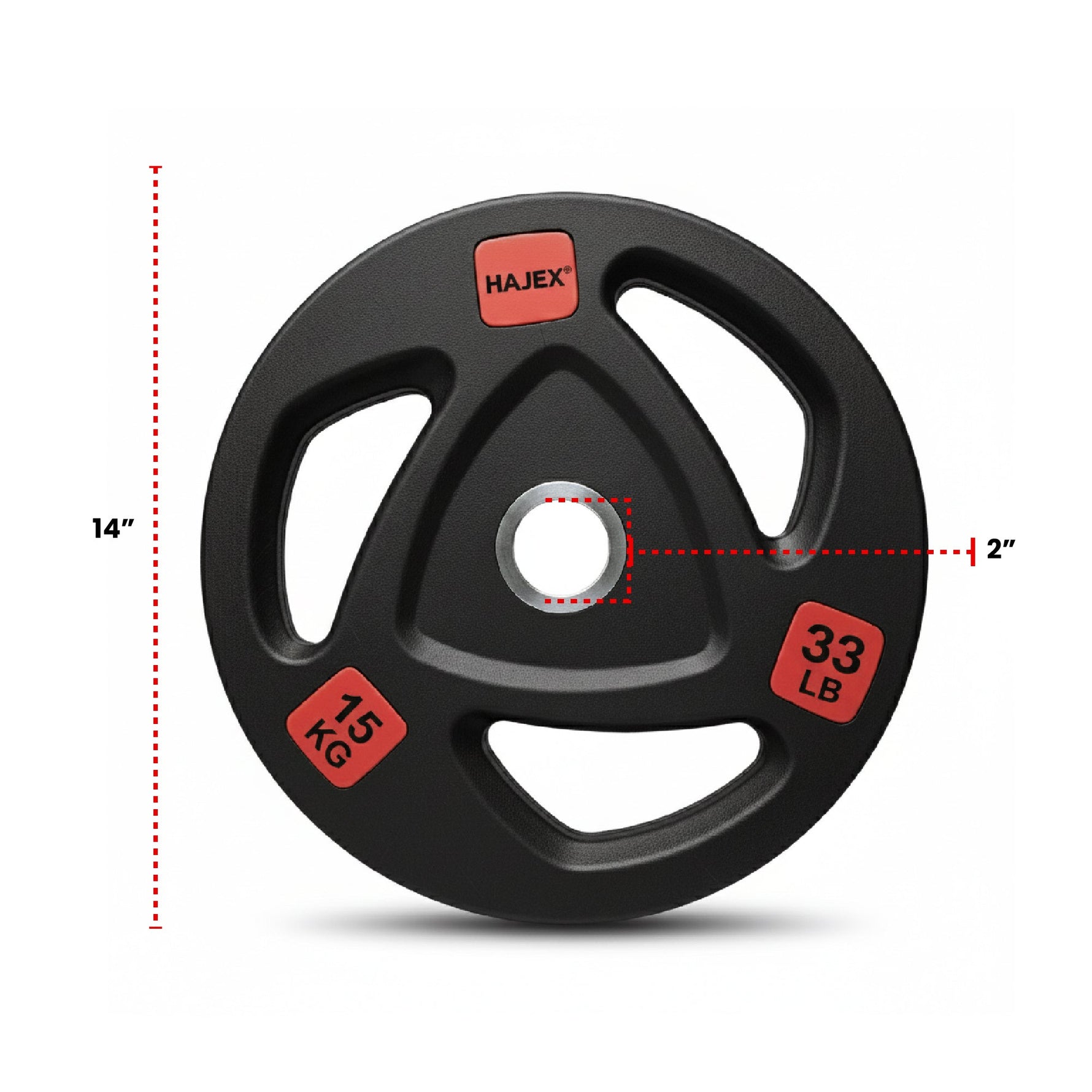 HAJEX Rubber Olympic Bumper Grip Weight Plates & Sets in LBs & KGs