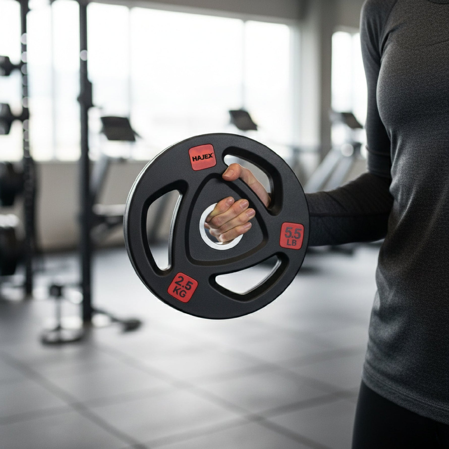 HAJEX Rubber Olympic Bumper Grip Weight Plates & Sets in LBs & KGs