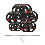 HAJEX Rubber Olympic Bumper Grip Weight Plates & Sets in LBs & KGs