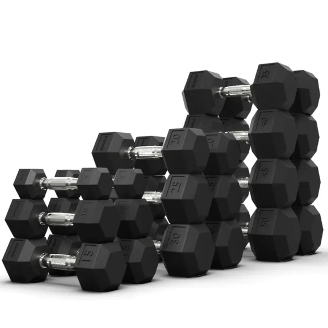 HAJEX Rubber Hex Dumbbells in Canada (2.5 to 150 LB) - Performance Series