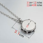 Snare Drum Necklace | Drumming Charm Stainless Steel Chain Necklace-2