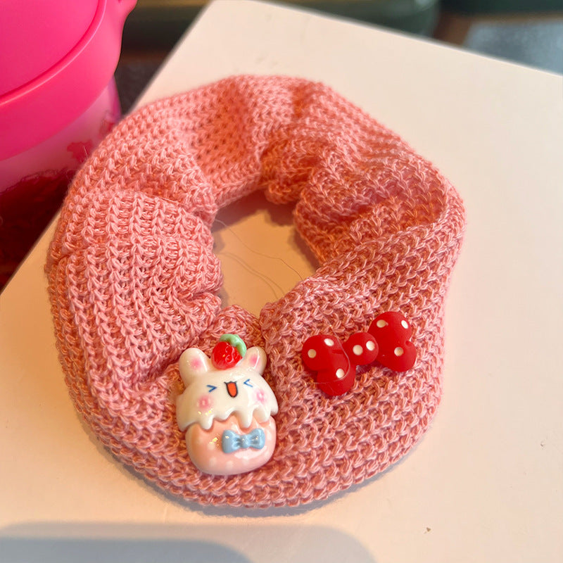 Cute Bunny Cat Knitted Hair Tie