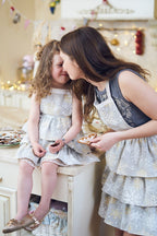 Tablier femme à motif hivernal avec imprimé flocons de neige, mélange coton-polyester | Thé