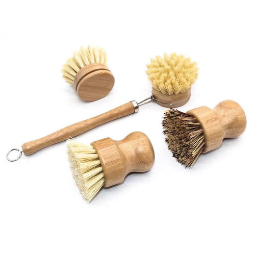 Bamboo Sisal Dish Brush - Zero Waste Kitchen Brush - Replaceable Sisal