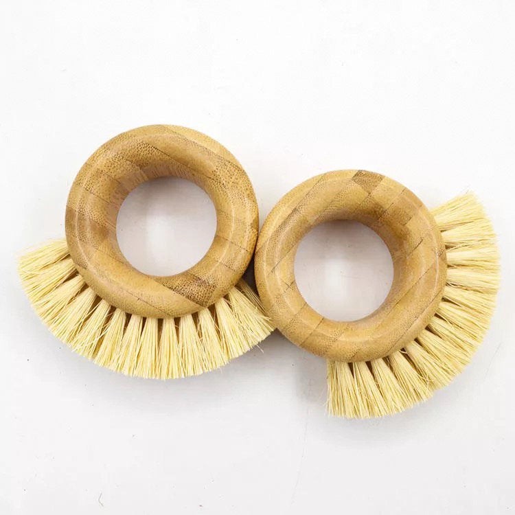 Bamboo Sisal Kitchen Ring Brush - Zero Waste Natural Veggie Brush
