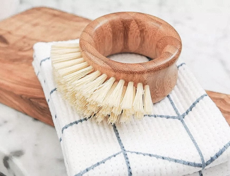 Bamboo Sisal Kitchen Ring Brush - Zero Waste Natural Veggie Brush