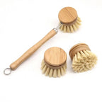 Bamboo Sisal Dish Brush - Zero Waste Kitchen Brush - Replaceable Sisal