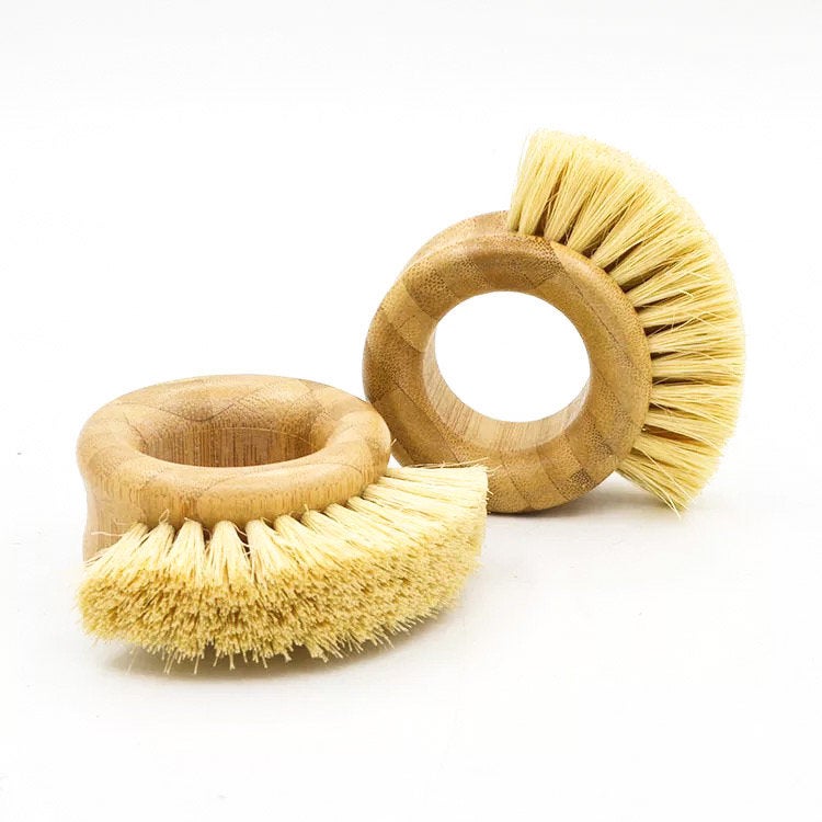 Bamboo Sisal Kitchen Ring Brush - Zero Waste Natural Veggie Brush