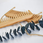 Natural Bamboo Wide Tooth Comb-Zero Waste Detangeling Comb-With