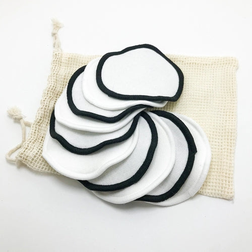10 Reusable Organic Bamboo Cotton Facial Pads - Zero Waste Plastic