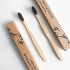 Eco Friendly Natural Bamboo Toothbrush - Activated Charcoal Bristle -