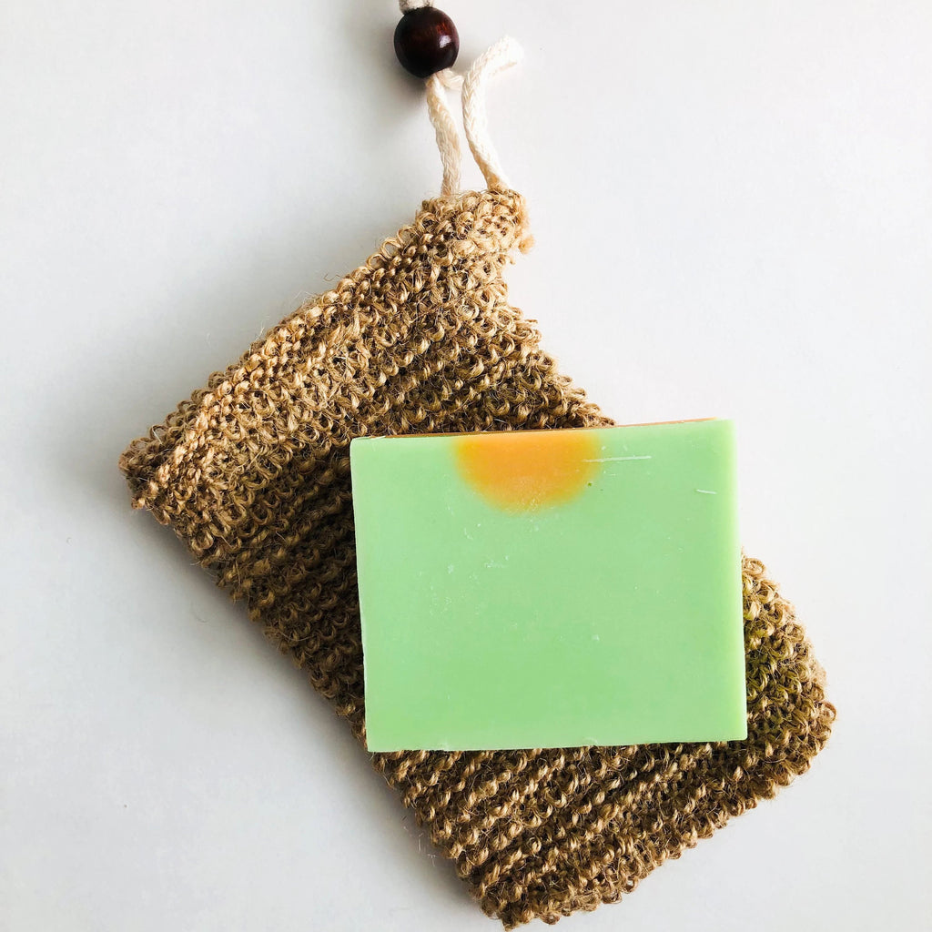 Natural Organic Handmade Jute Soap Bag - Zero Waste Biodegradable Soap