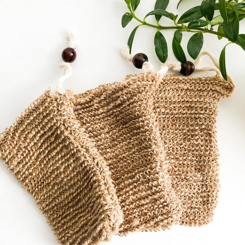 Natural Organic Handmade Jute Soap Bag - Zero Waste Biodegradable Soap