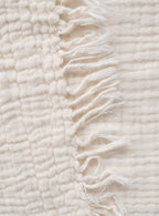 Cotton Beige Boho Throw Blanket