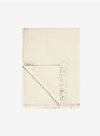 Cotton Beige Boho Throw Blanket