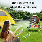 Portable Fan 5-Speed with LED Lighting-3
