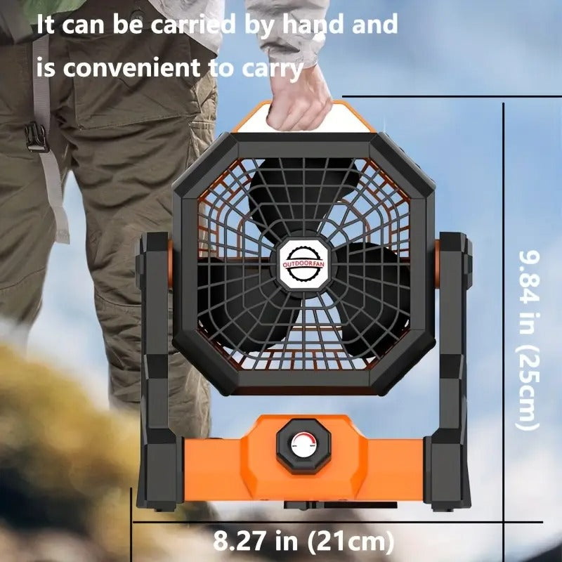 Portable Fan 5-Speed with LED Lighting-4