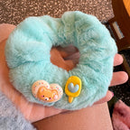 Lake Blue Cute Little Girl Plush Hair Tie