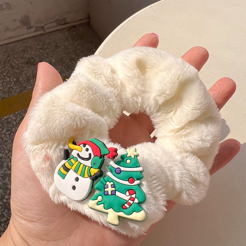 Christmas Snowman Plush Hair Tie