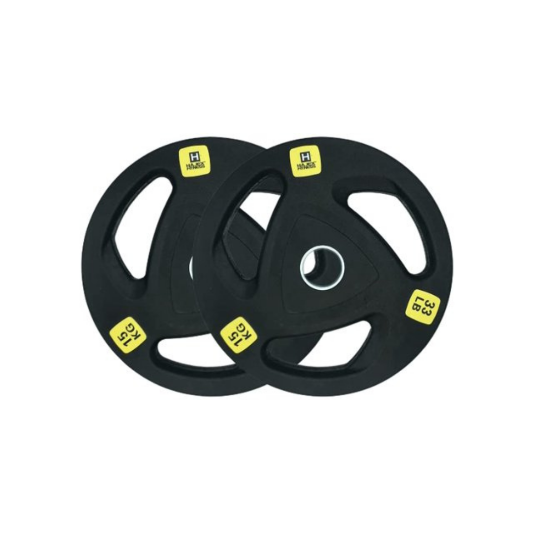 Squat Rack, Bench, Barbell & Weight Plates Stack