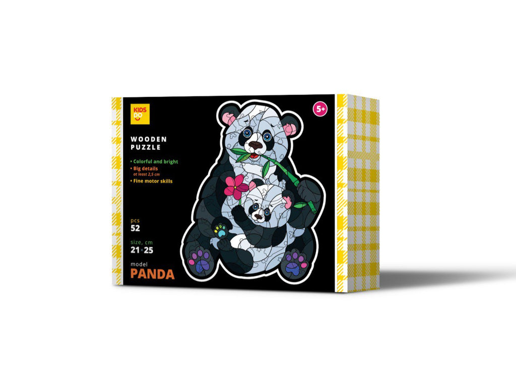 Puzzle en bois. PANDA. 52 pièces