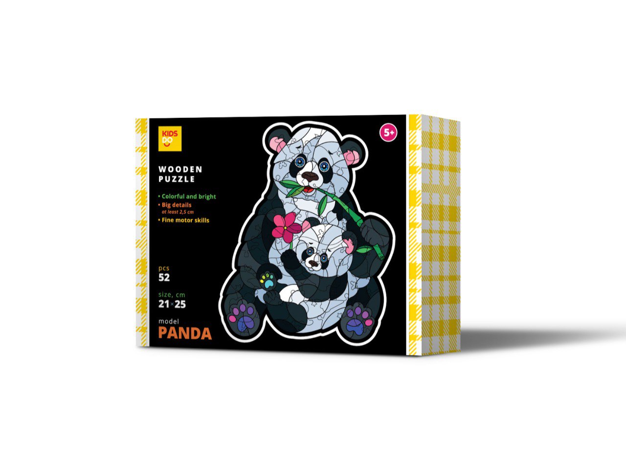 Wooden puzzle. PANDA. 52 pcs