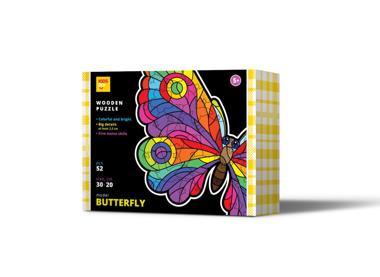 Wooden puzzle. BUTTERFLY. 52 pcs
