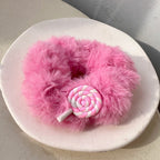 Cute Princess Pink Plush Hair Tie