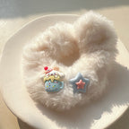 Blue & White Cute Big-Eared Dog Plush Hair Tie