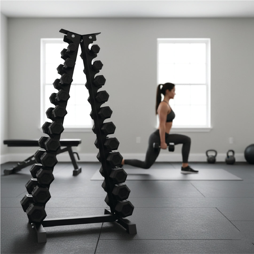 Steel Dumbbell Racks Vertical & Horizontal (3, 6, 8, 10 Levels)