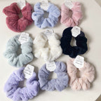 Solid Color Plush Hair Tie - 9pcs Set