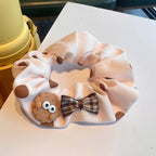Brown Leather Biscuit Bear Hair Tie