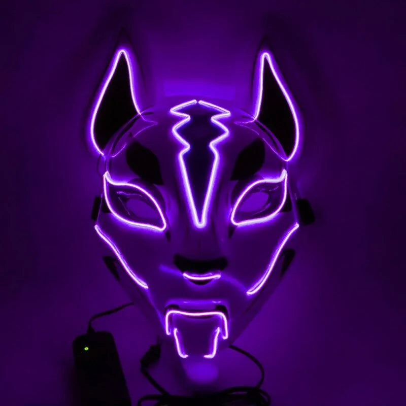 Neon LED Luminous Design, Full Face Mask with EL Wire