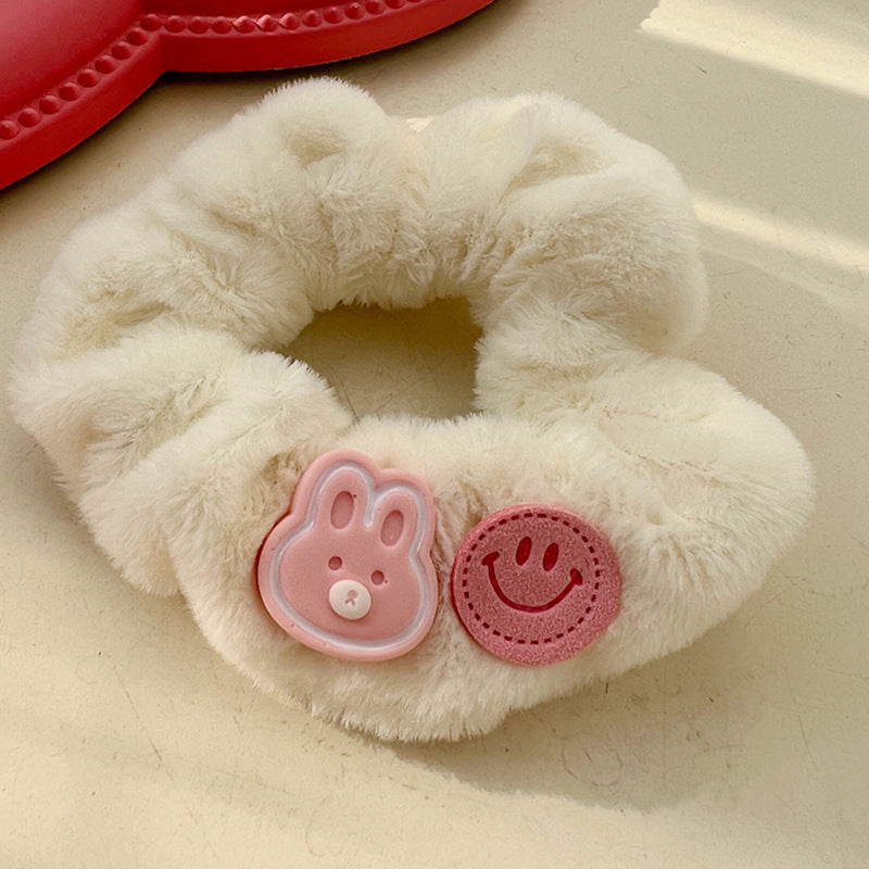 Pink Cute Animal Plush Hair Tie