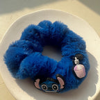 Blue Green Plush Hair Tie-4pcs Set