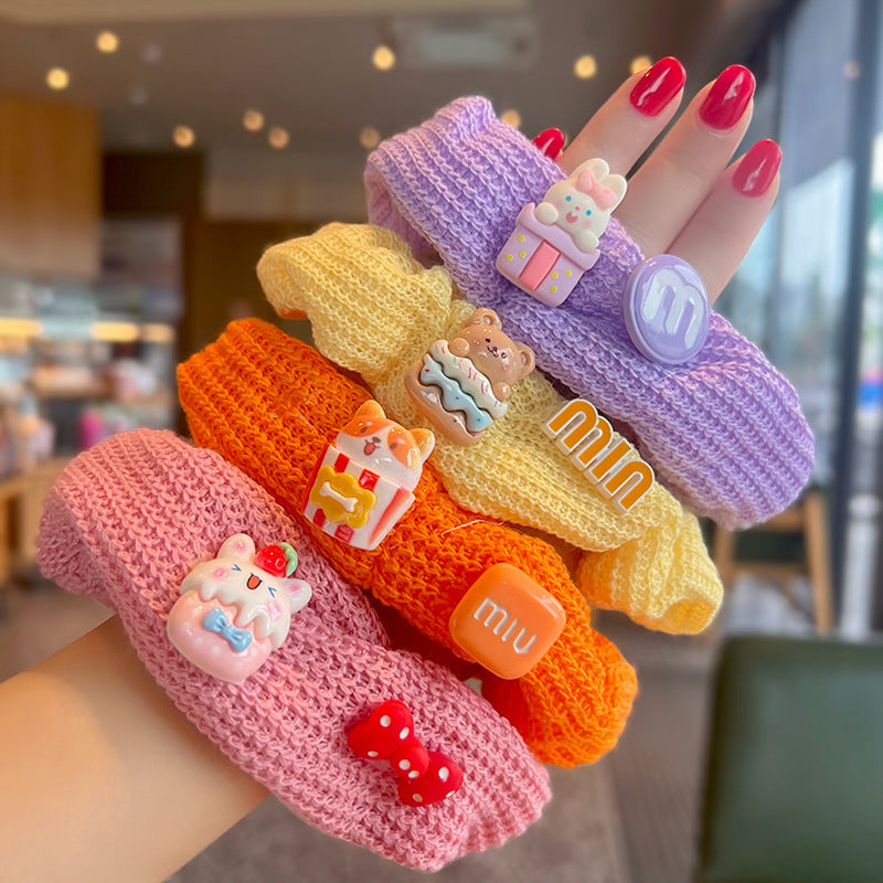 Cute Bunny Cat Knitted Hair Tie