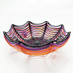 Halloween Candy Basket: Black Orange Spider Web Design for Trick or