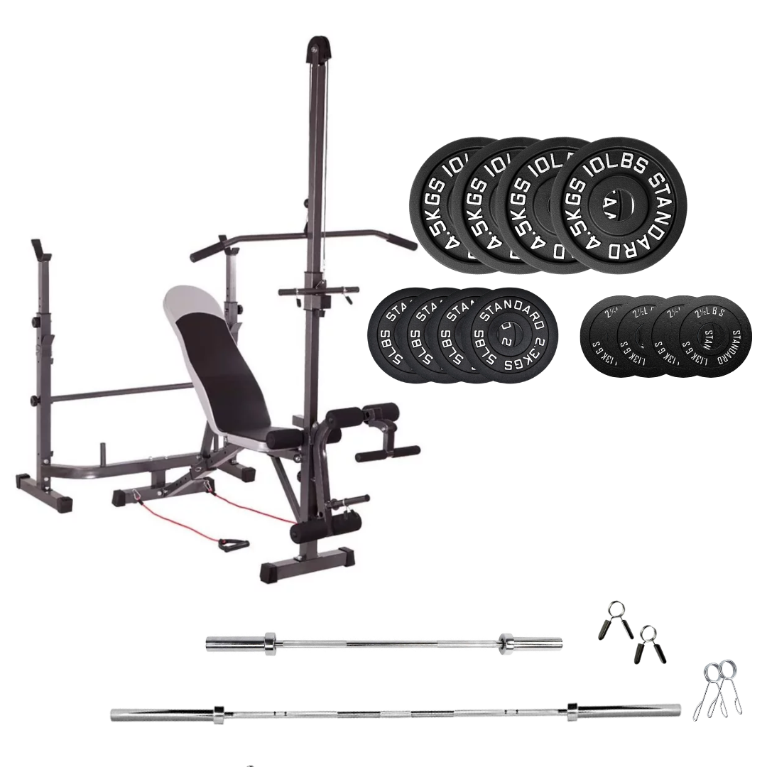 Adjustable Workout Bench with Weight Sets