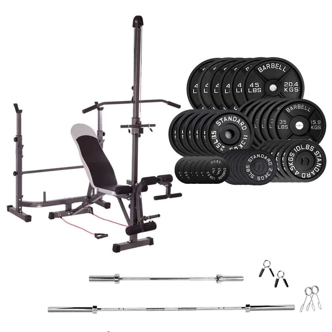 Adjustable Workout Bench with Weight Sets