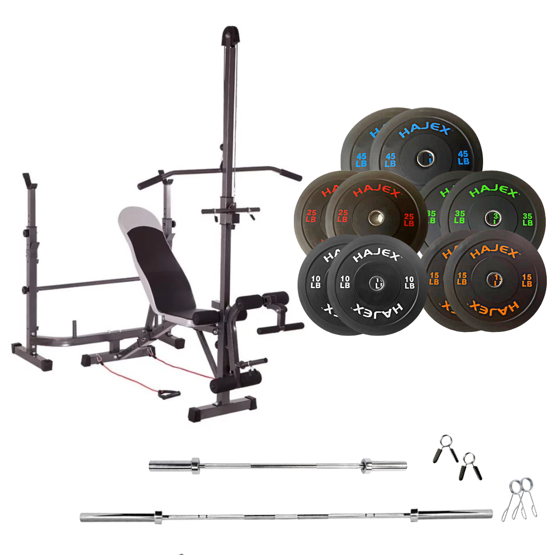 Adjustable Workout Bench with Weight Sets