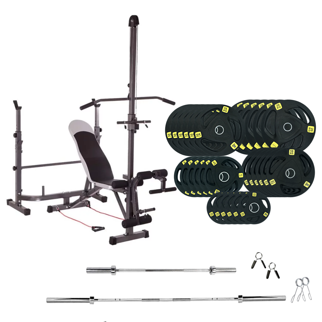 Adjustable Workout Bench with Weight Sets
