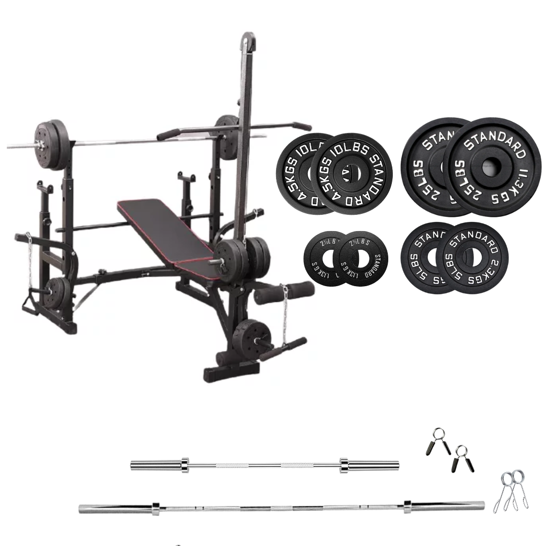 Adjustable Workout Bench with Weight Sets