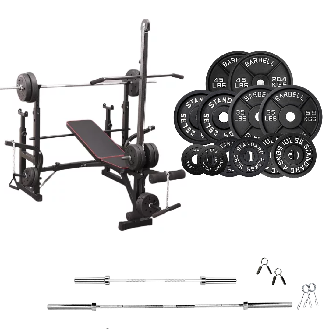 Adjustable Workout Bench with Weight Sets