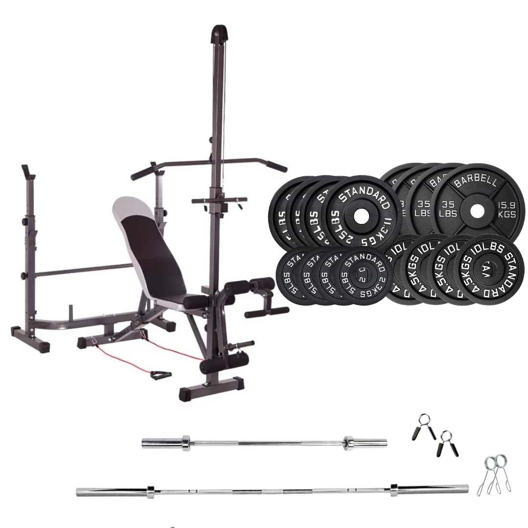 Adjustable Workout Bench with Weight Sets