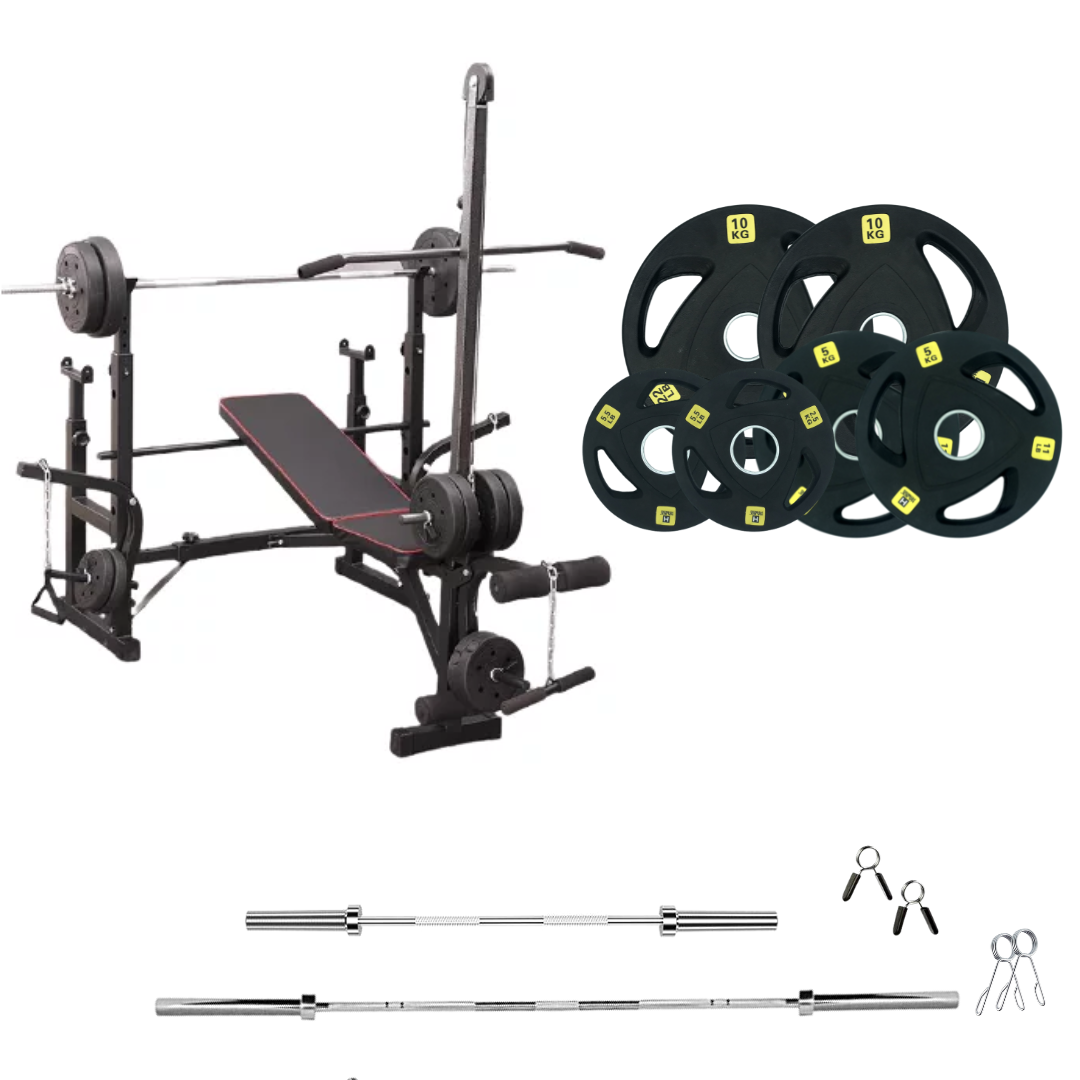 Adjustable Workout Bench with Weight Sets
