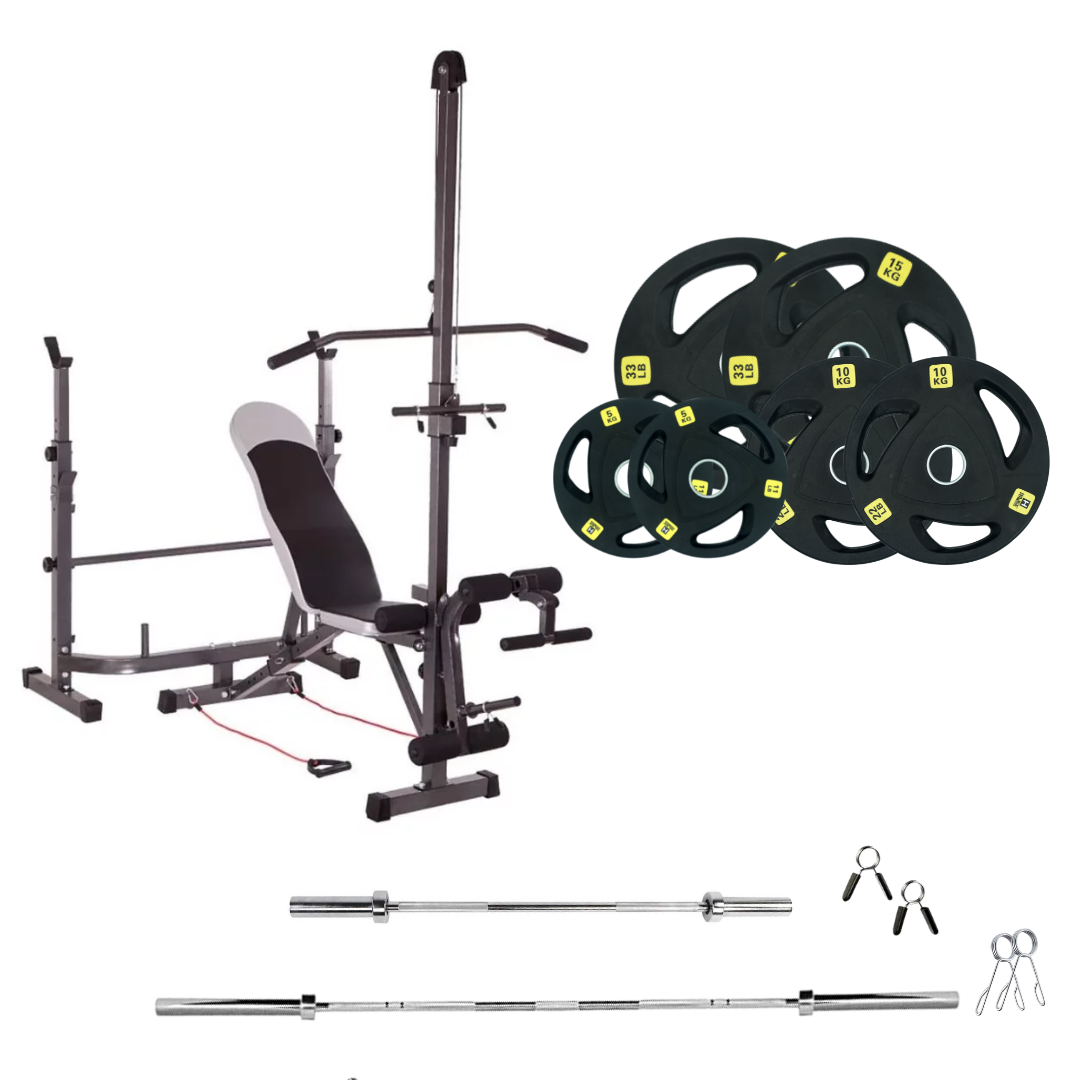 Adjustable Workout Bench with Weight Sets