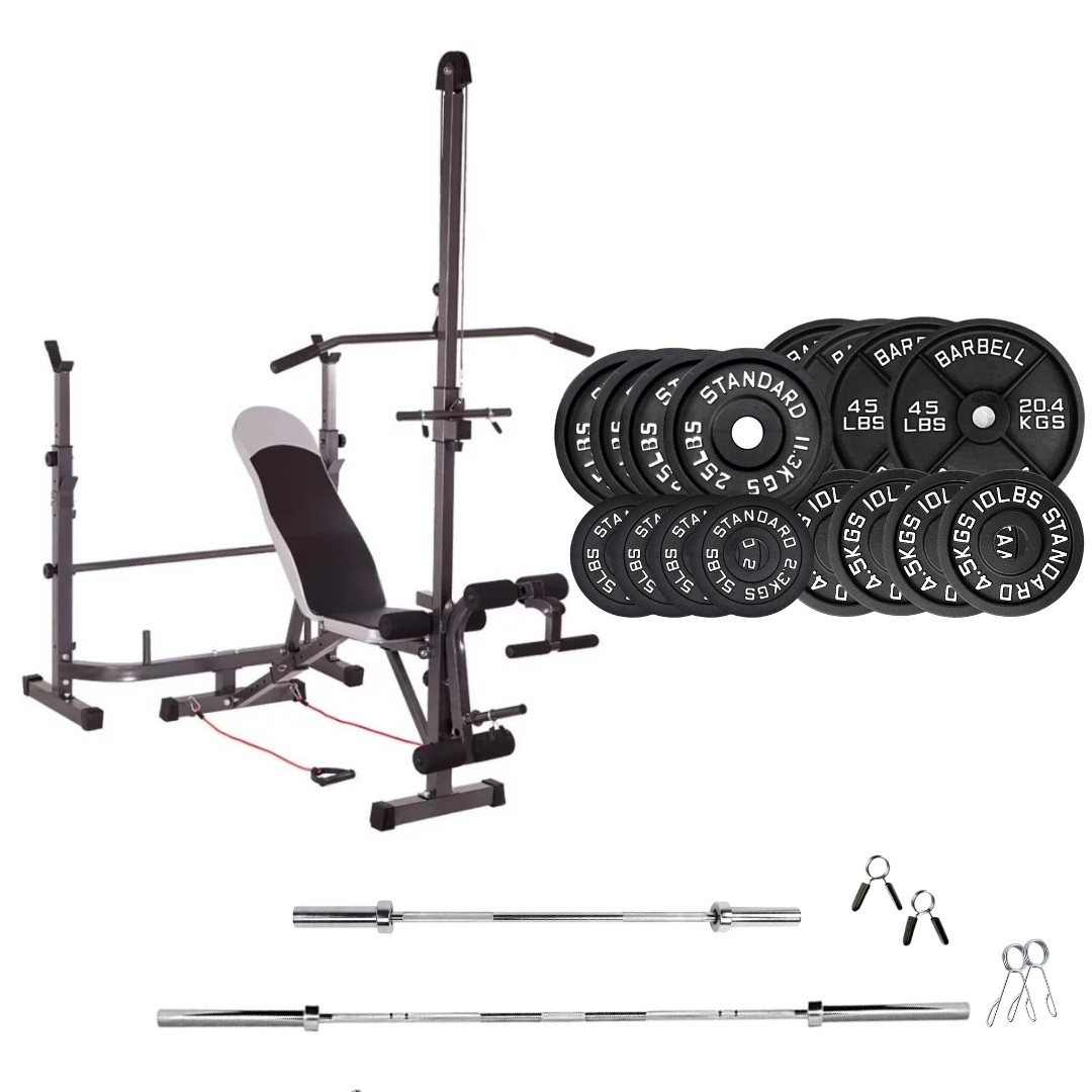 Adjustable Workout Bench with Weight Sets