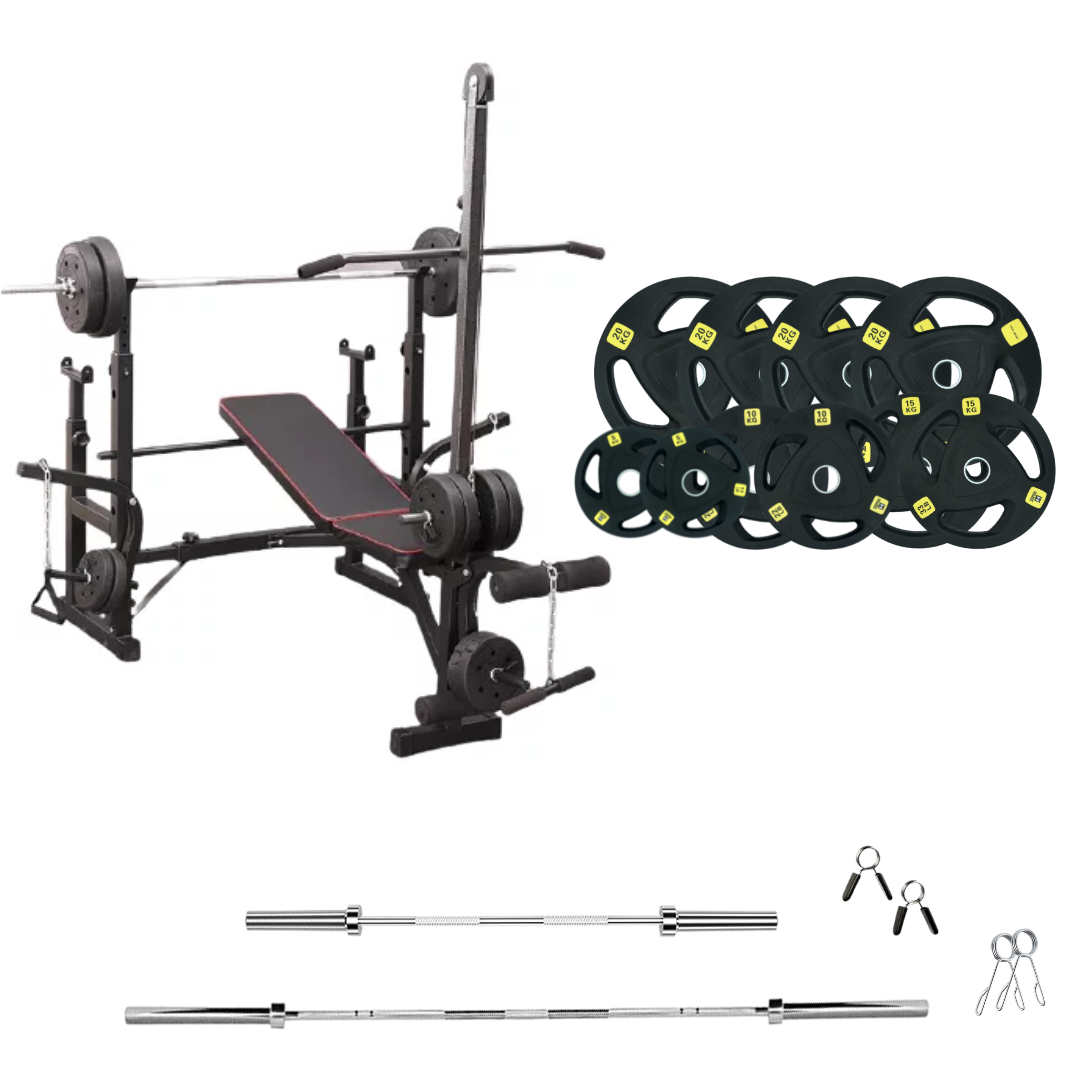 Adjustable Workout Bench with Weight Sets