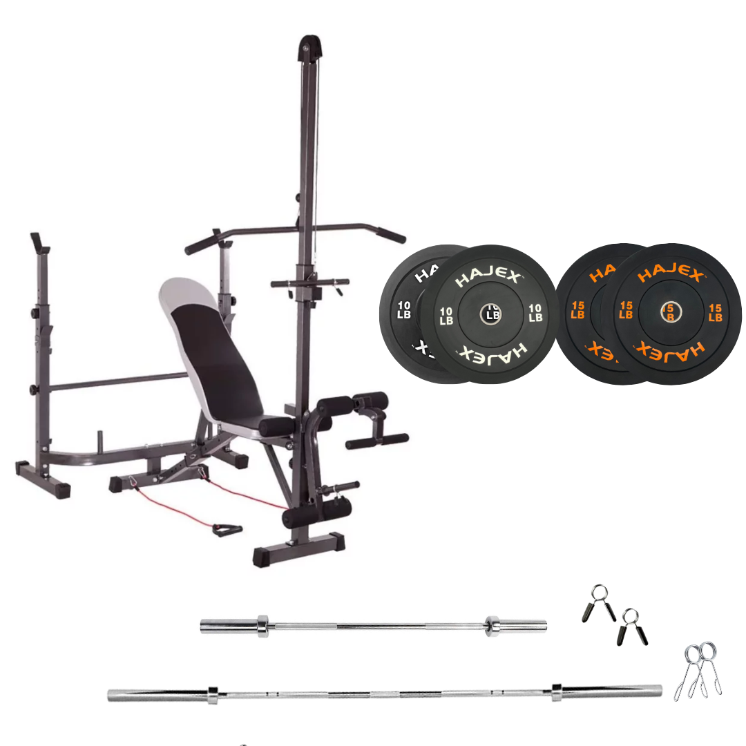 Adjustable Workout Bench with Weight Sets