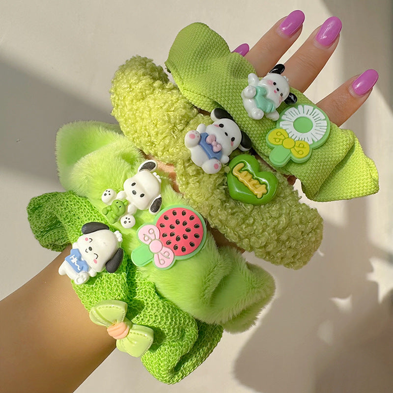 Avocado Green Forest Plush Hair Tie